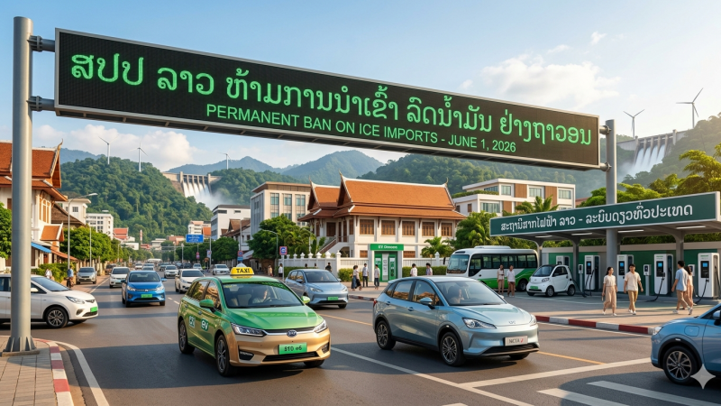 Laos Permanently Bans Petrol and Diesel Vehicle Imports in Strategic Shift to Hydropower