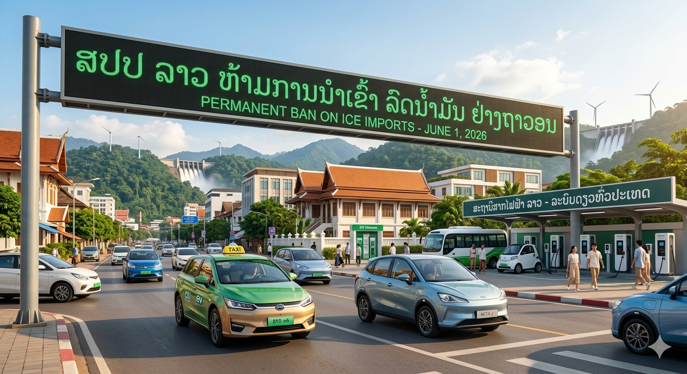 Laos Permanently Bans Petrol and Diesel Vehicle Imports in Strategic Shift to Hydropower